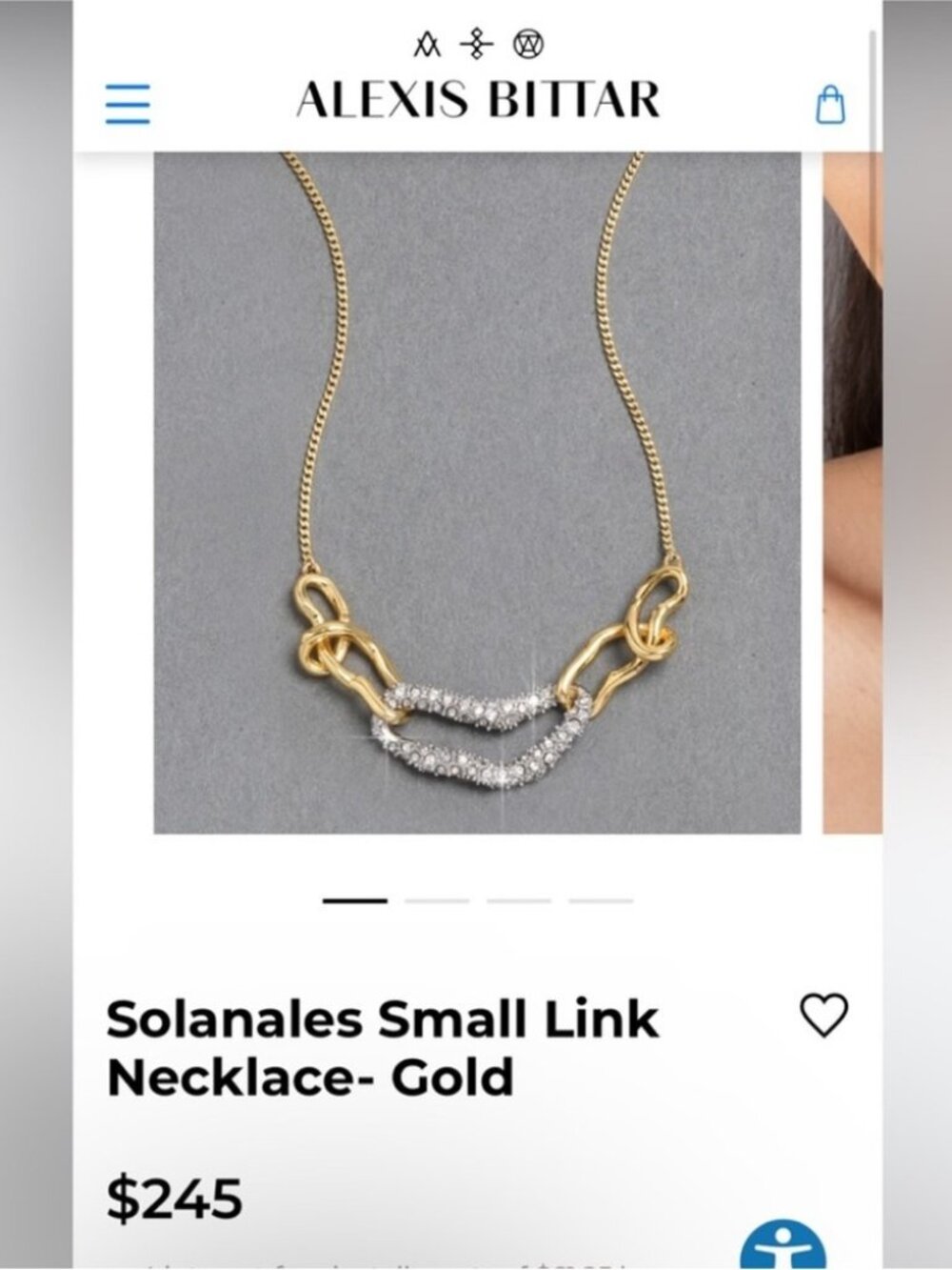 Alexis Bittar Solanales Small Link Necklace- Gold & Silver